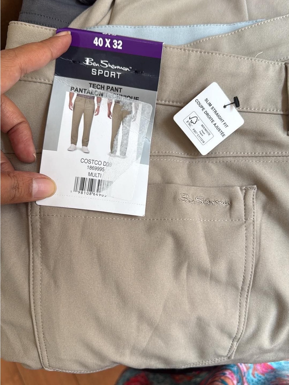 Ben Sherman Khaki Tech Pants - Slim Straight